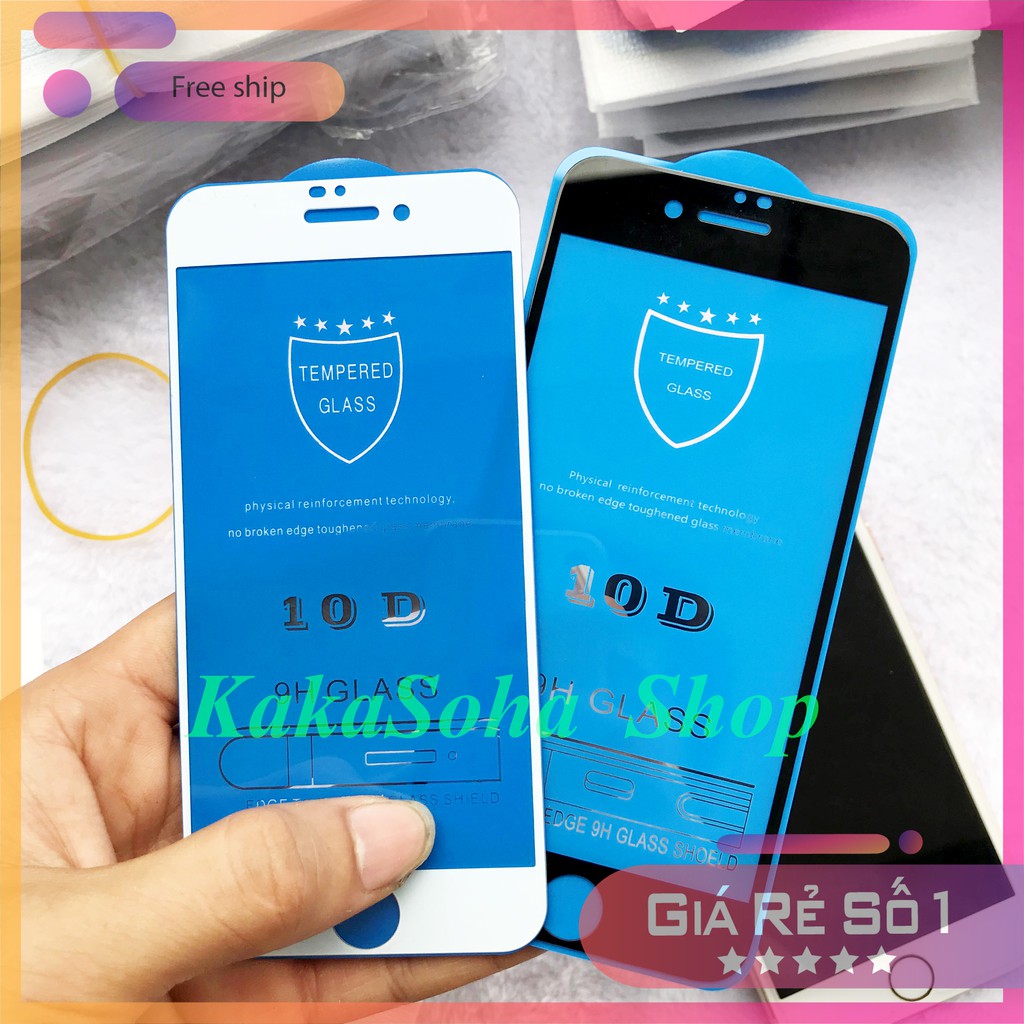 Kính cường lực9d 10D iPhone - Cường lực 10D cho iPhone + Tặng khăn lau màn hình.