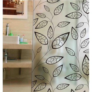 Decal dán kính cao cấp - Lá Viền Đen ( 60x58 )-DK7018
