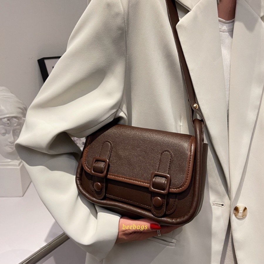 Túi Vintage Đeo Vai Xinh Xắn Màu Đen, Trắng, Nâu, Be Đi Chơi Đi Học | TX21 | Túi Da Nữ Dễ Phối Đồ Thiết Kế 2 Khóa Bấm
