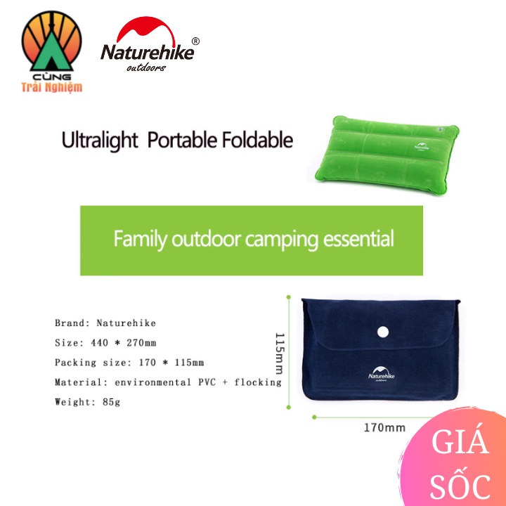 Gối Hơi Gấp Gọn Siêu Nhẹ NatureHike NH18F018-Z