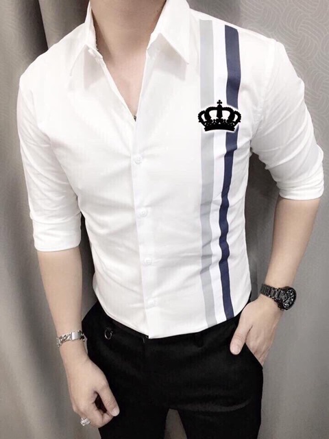 Sơmi Nam hoạ tiết vương miệng | BigBuy360 - bigbuy360.vn