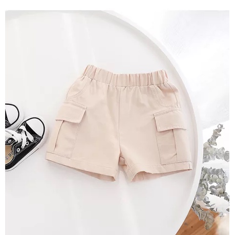 Quần Short , Quần Đùi Túi Hộp Cho Bé Trai Bé Gái Vải Đũi Mát Nhẹ Size 10-35kg