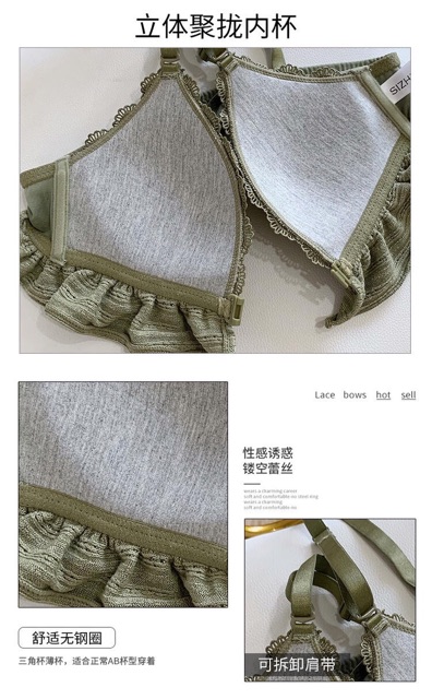 Áo lót nữ, áo ngực cotton bèo cài trước quyến rũ | BigBuy360 - bigbuy360.vn