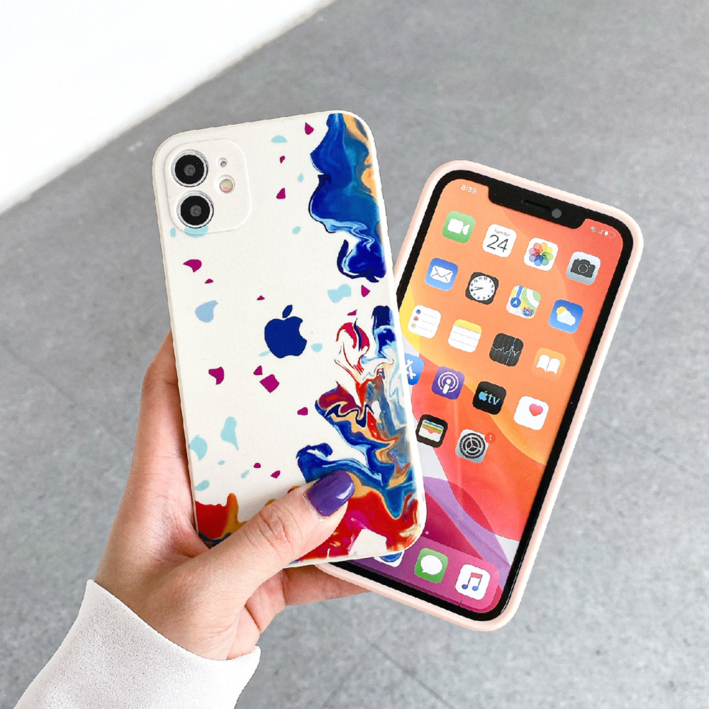 Colorful Ink Pianting Phone Case for Iphone 12 11 Pro Max X Xs Max Xr 8 7 Plus SE Ultra Slim Shockproof Soft TPU Back Cover