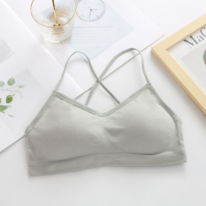 Áo bra quây gân tăm co giãn 4 chiều – Áo lót thiết kế 2 dây chéo lưng xinh xắn FREESIZE vòng 1 dưới 87cm - B5507