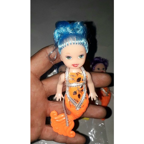 Sét 5 em búp bê khớp tiên cá mini bằng nhựa cao 10cm rất đẹp