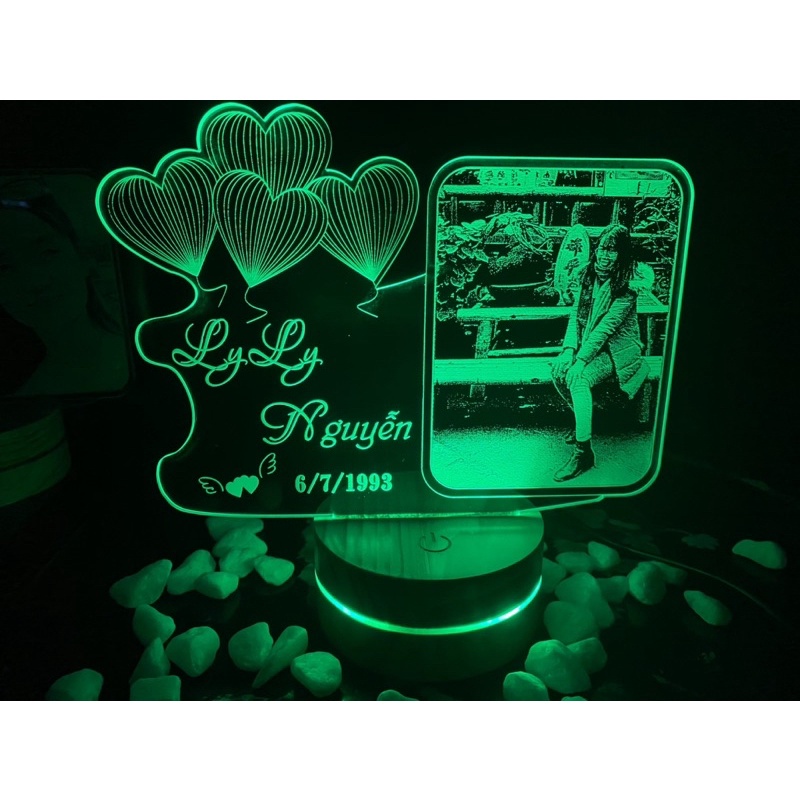 Đèn led trang trí mica 3D khắc hình theo yêu cầu – Làm quà tặng, đồ trang trí, đèn ngủ TN002