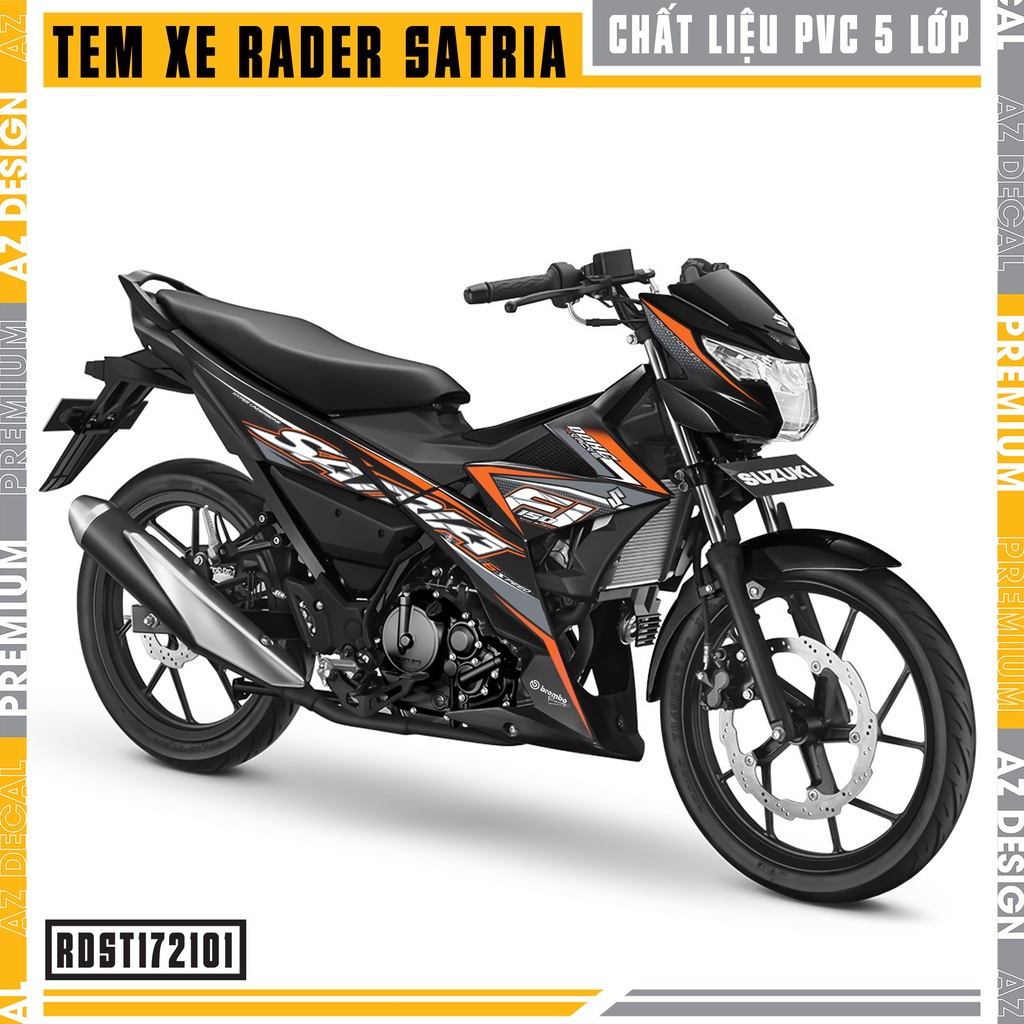 Tem Rời Dán Xe Suzuki Raider - Satria DOHC | RDST172101 | Decal Chế Chất Liệu PVC Chống Nước, Dễ Dán Tại Nhà