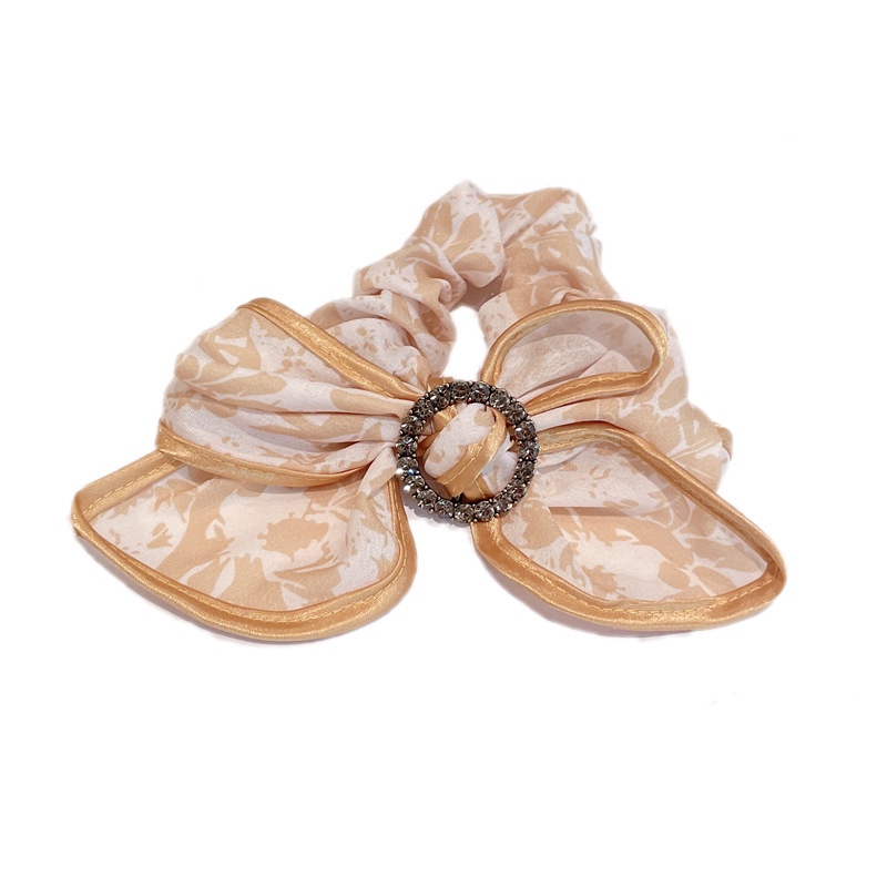 Dây Buộc Tóc Thắt Nơ Đính Đá Kim Cương Phong Cách Hàn Quốc Thanh Lịch Cho Nữ