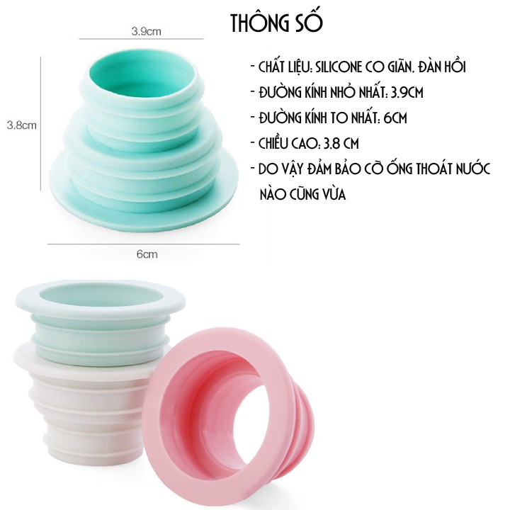 Phụ kiện Silicone chống mùi hôi vi khuẩn trào ngược lên cho thoát sàn máy giặt Minh House