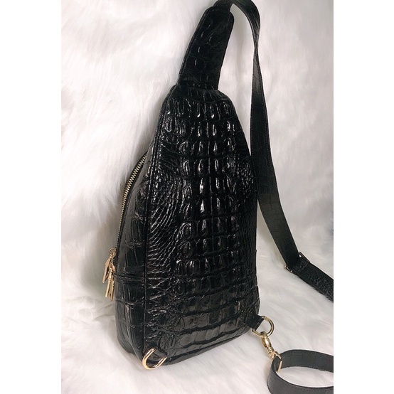 Túi đeo chéo nam, da cá sấu thật, túi VIP