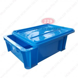 Thùng nhựa B7 có nắp Nhựa Phú An - KT thùng b7: 370 x 280 x 125 mm