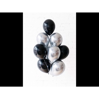 Bộ bóng bay đen bạc helium balloon set hla15