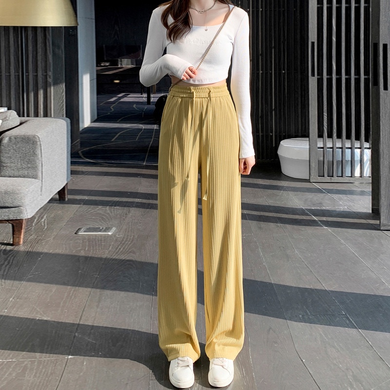 Quần ống rộng Lưng Cao 5 Màu Sắc Lựa Chọn Thời Trang Hàn Quốc Cho Nữ