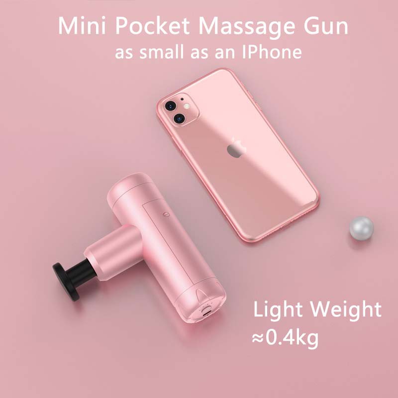 Pocket Massage Gun mini Muscle Massager Pain Sport Massage Machine 4 Head New 3 Color Professional 3200r/min