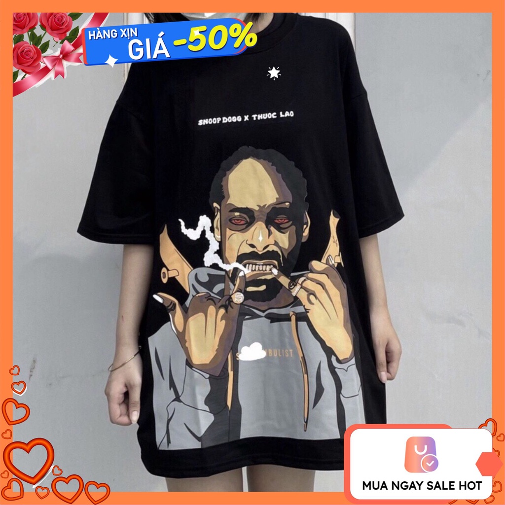 Áo phông nam nữ form rộng freesize Snoop Dog paradiseau, áo thun tay lỡ đẹp