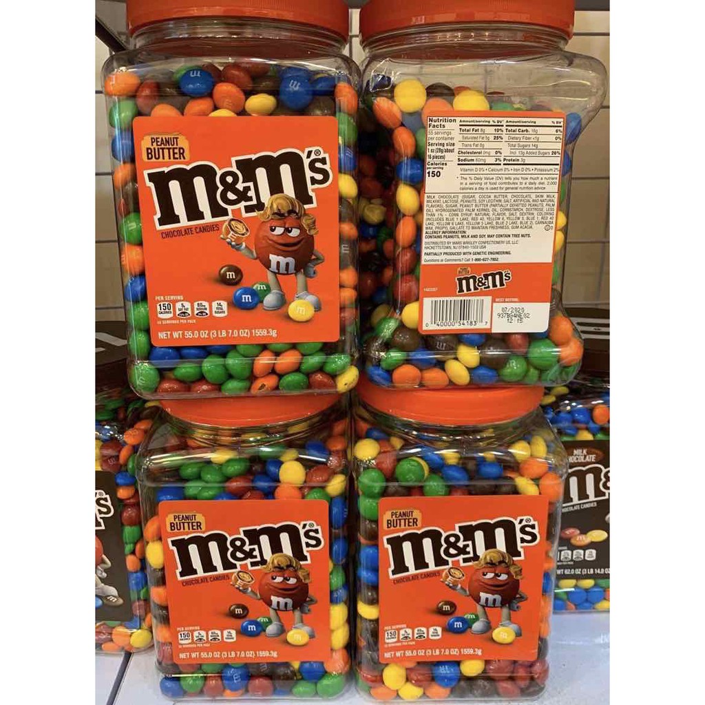 Date 2024 KẸO SOCOLA M&M NHÂN ĐẬU PHỘNG/MILK CHOCOLATE/ PENUT CHOCOLATE/PEANUT BUTTER 1.55KG