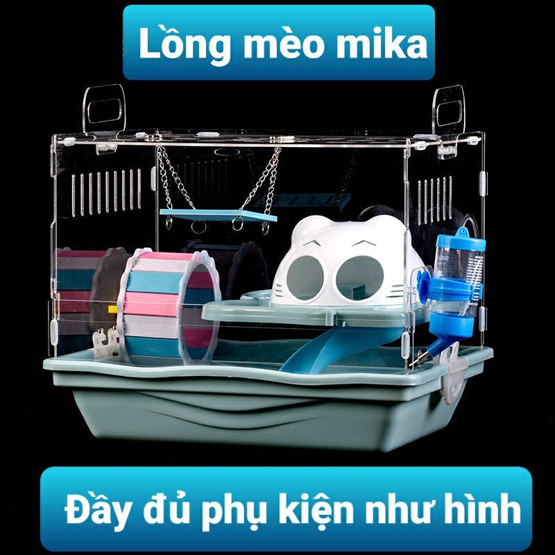 Lồng mèo mika đủ phụ kiện cho hamster