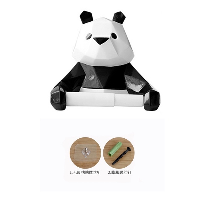 Giá Đỡ Cuộn Giấy Vệ Sinh Gắn Tường Hình Gấu Trúc Phong Cách Bắc Âu