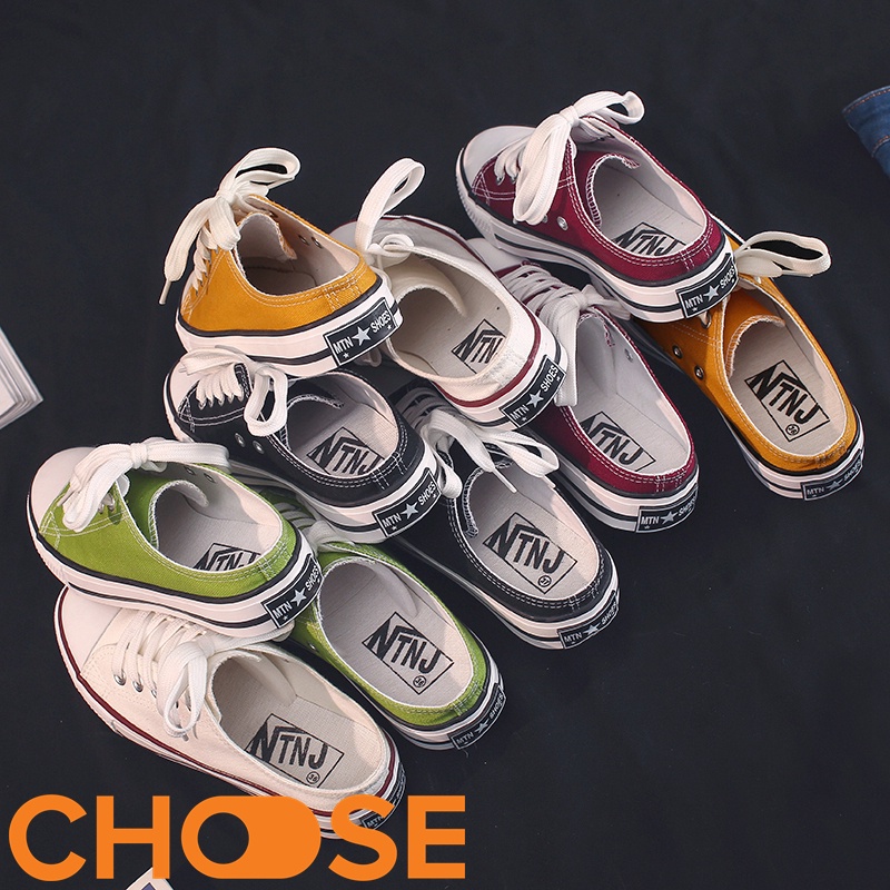 Giày Sục Nữ Choose MÀU TRƠN HOT TREND Slip On Kiểu Mẫu Classic GK2K5