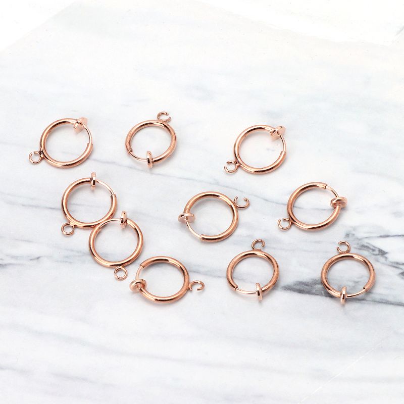 Set 10 Khuyên Tai Tròn 13mm Màu Vàng / Bạc Đơn Giản