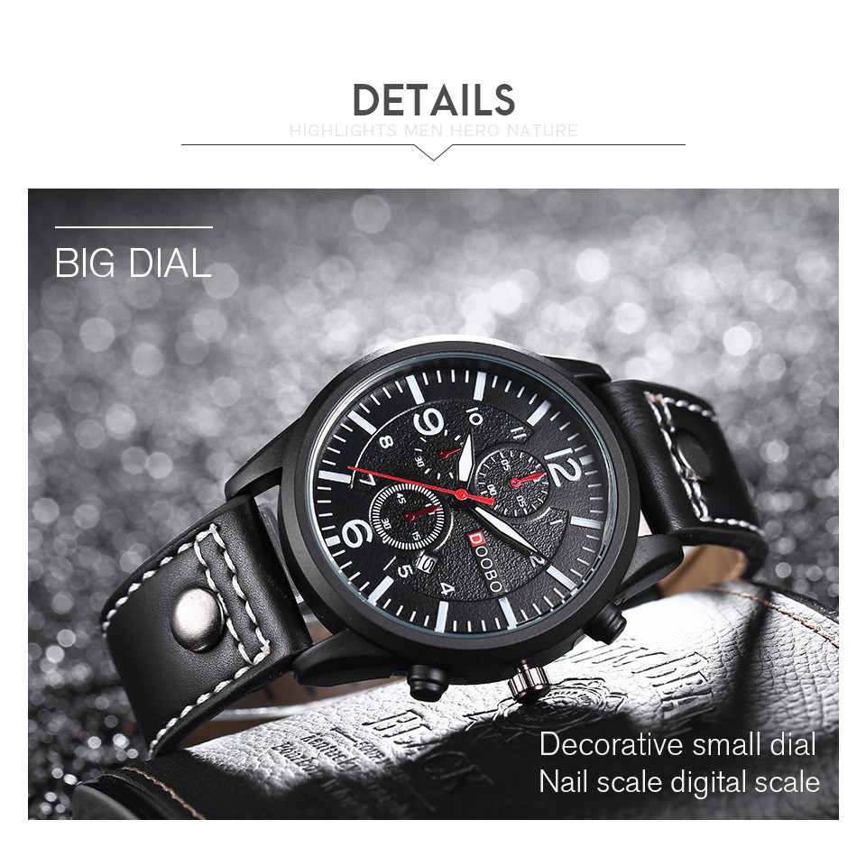 ĐỒng Hồ Nam Lịch Ngày DOOBO DO9866 JAPAN Dây Da Cao Cấp | BigBuy360 - bigbuy360.vn