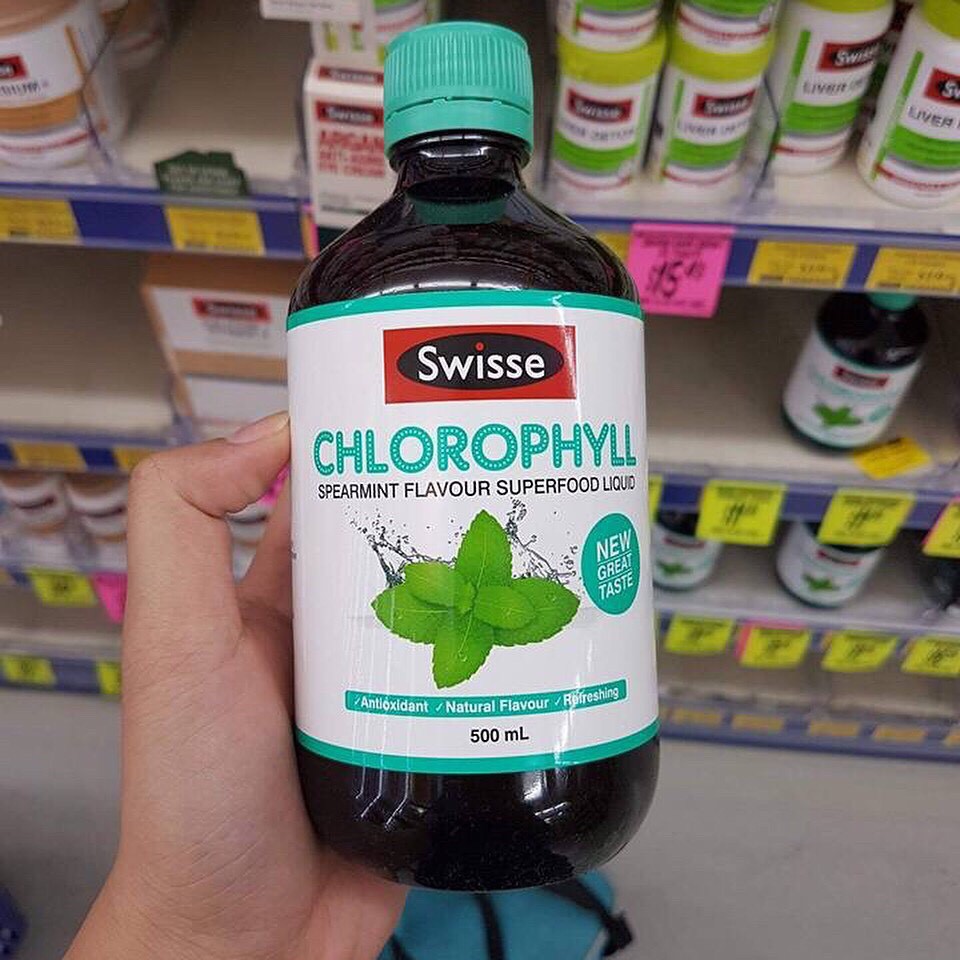 Nước diệp lục Swiss/Healthy Care Chlorophyll 500ml chuẩn Úc