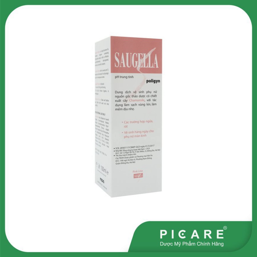 [CHÍNH HÃNG] Saugella Poligyn dung dịch vệ sinh phụ nữ pH trung tính 100ml