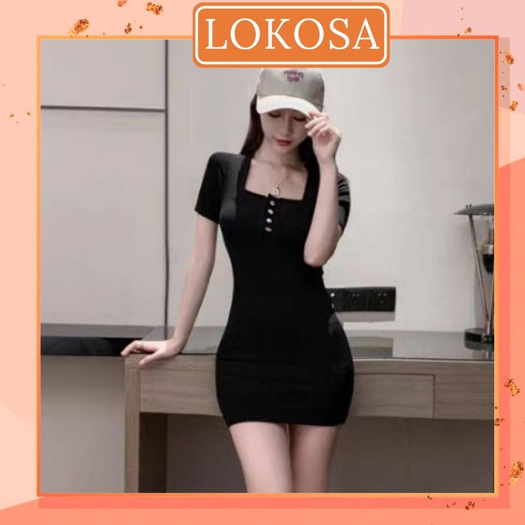 Đầm Body Sexy LOKOSA Váy Ôm Body Sexy Nữ Thiết Kế Đi Dự Tiệc Cưới Đẹp VDE35