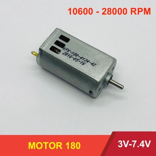 Motor 180 mô tơ mini KFK-180 điện áp 3V - 7.4V tốc độ cao 10600 - 28000 RPM - LK0208