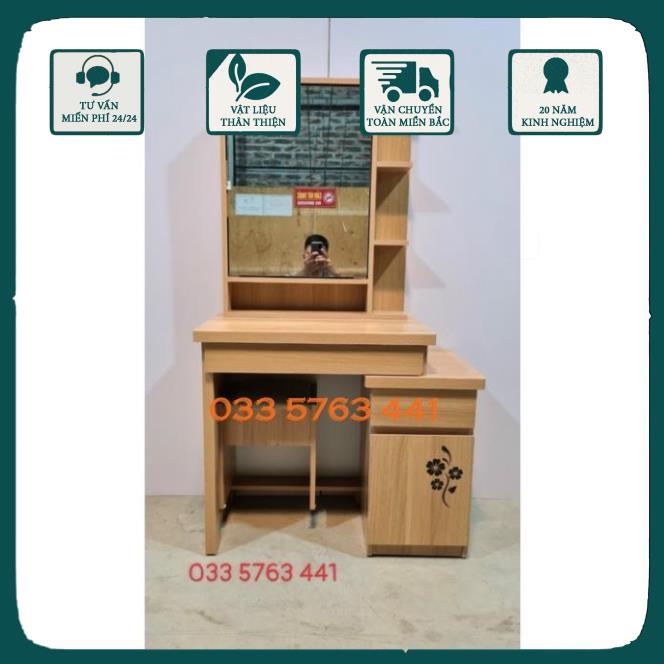 Bàn trang điểm gỗ MDF phủ melamine rộng 80cm sâu 40cm hàng loại 1 dày dặn - ảnh thật kèm videdo