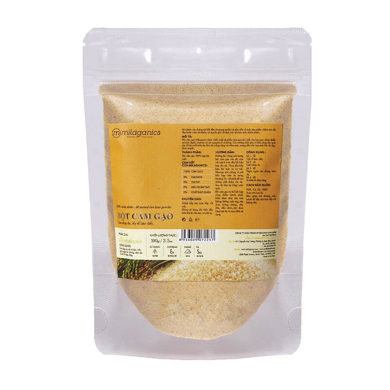Bột Cám Gạo Milaganics Dưỡng Da Sáng Mịn, Mờ Thâm 100g - Hasaki - Sản phẩm chính hãng