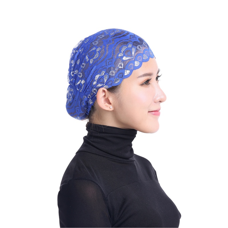 Khăn Trùm Đầu Phối Ren Mềm Mại Phong Cách Hồi Giáo Cho Nữ