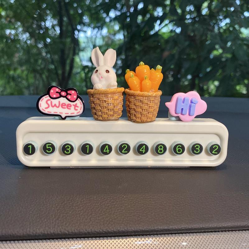 Phụ Kiện Biển Số Xe Hơi Tạm Thời Hình Thỏ Bunny Dễ Thương Sáng Tạo