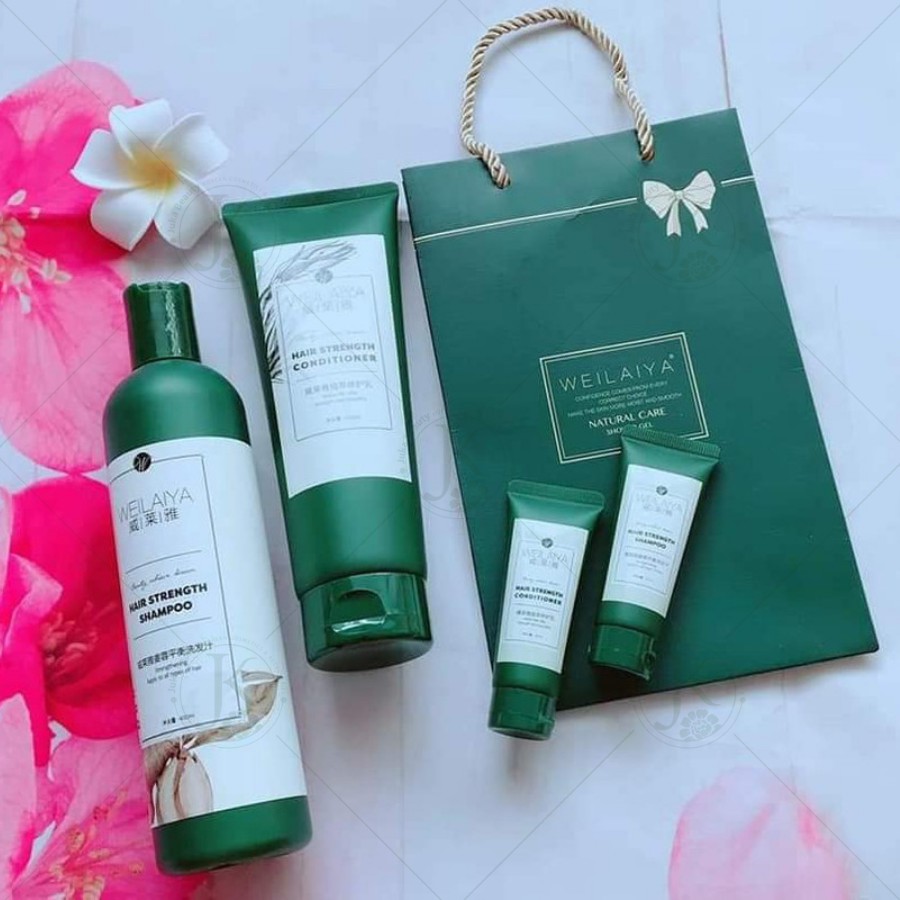 CẶP DẦU GỘI XẢ GỪNG WEILAYA SIZE TO TẶNG KÈM SET MINI