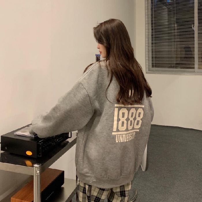 Áo sweater nữ tay dài màu trơn đơn giản thời trang phong cách Hàn Quốc