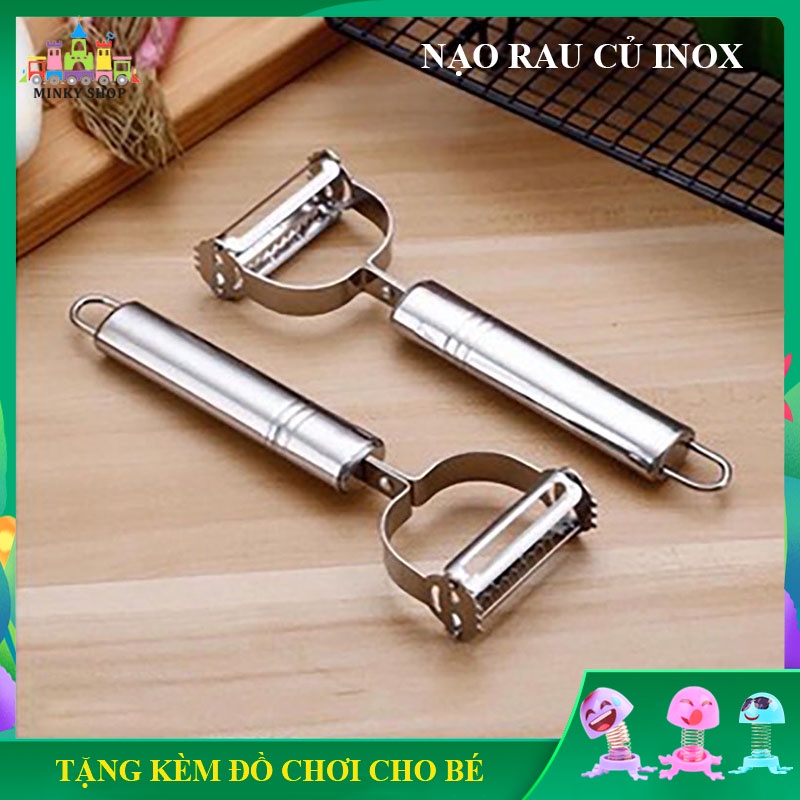 [Sale sốc] Nạo Rau Củ inox Đa Năng 2 in 1,  Nạo Hoa Quả 2 Lưỡi Bào Sợi Tiện Lợi, Giá Rẻ