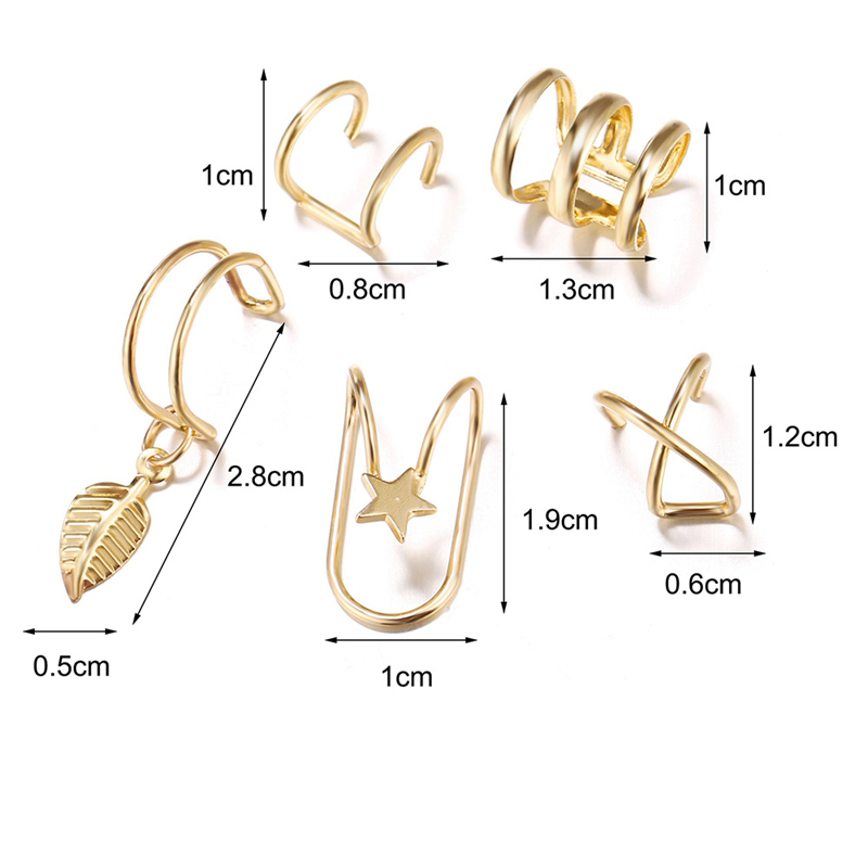 Set 5 Khuyên Tai Nữ Chữ U Thời Trang