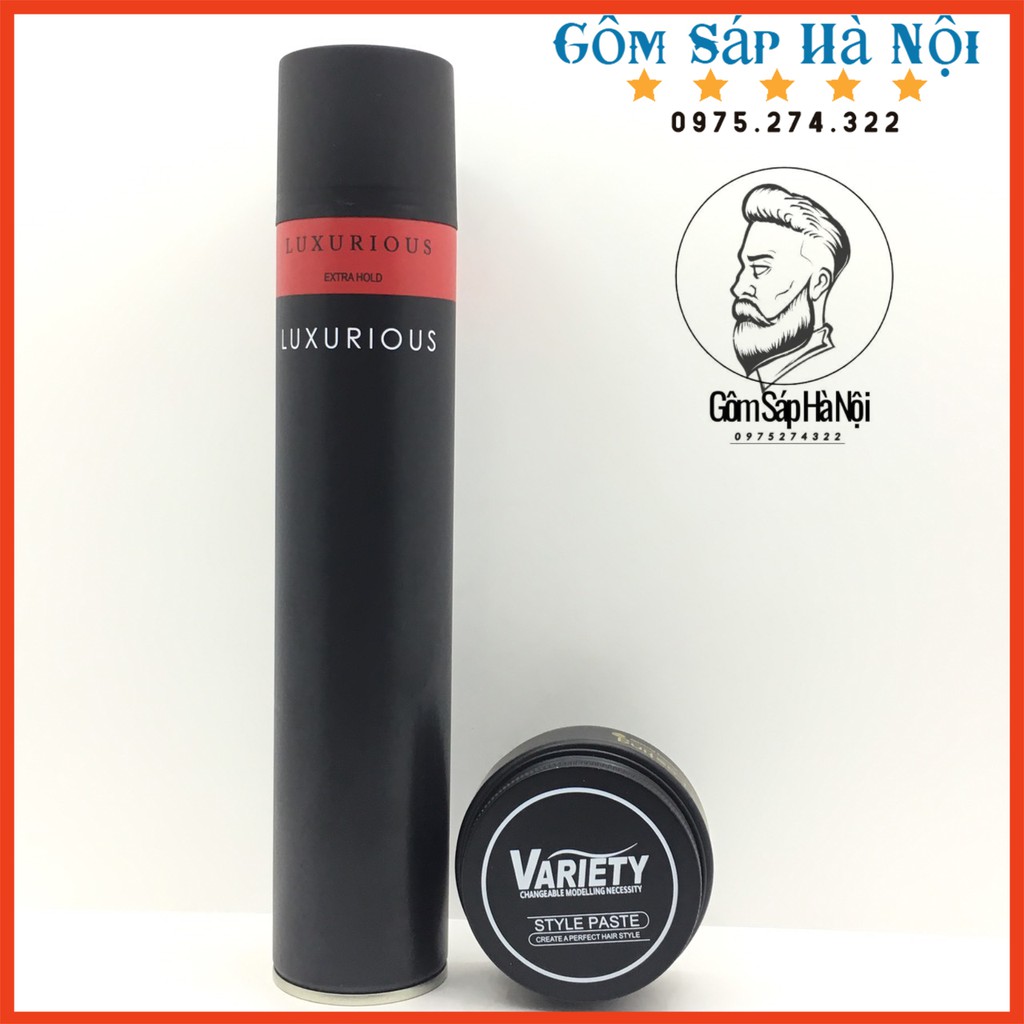 COMBO GÔM XỊT TÓC LUXURIOUS + SÁP