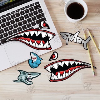 Bộ tem decal chống nước hình dán xe Hàm Răng Cá Mập NT 53