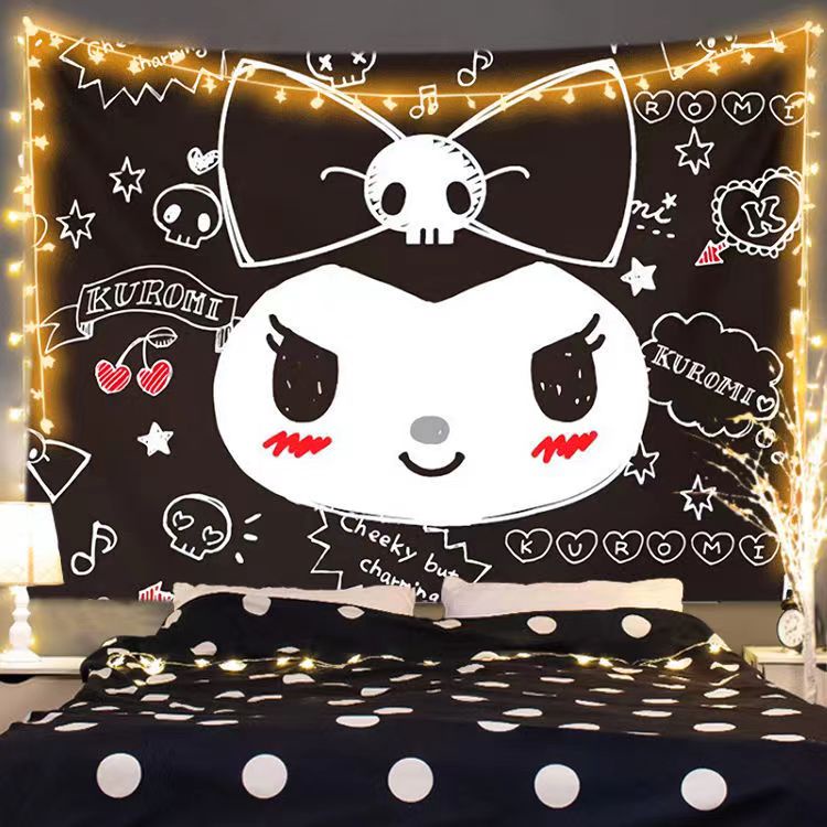 Thảm Vải Treo Tường Trang Trí Hình Kuromi Cinnamon Dog Dễ Thương