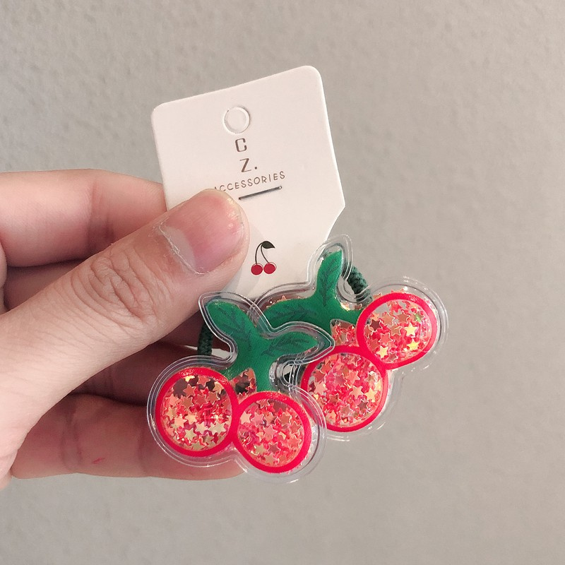 Bộ 2 kẹp tóc nhựa hình trái cây hoạt hình xinh xắn cho bé gái