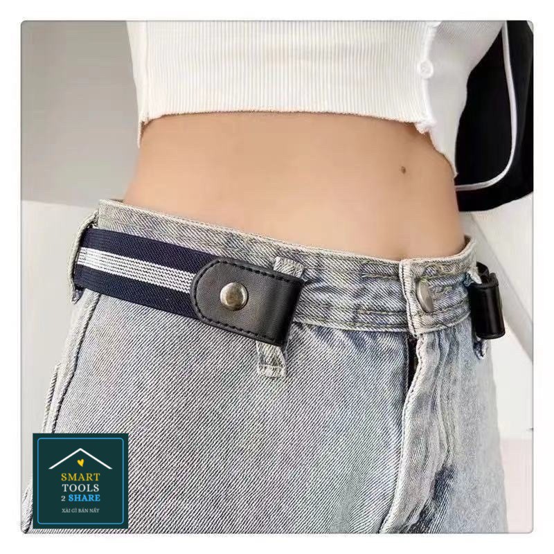 Thắt Lưng Lười Dây Thun Có Nút Bấm Điều Chỉnh Lưng Quần Jeans, Quần Ống Rộng Phong Cách Hiện Đại, Trẻ Trung