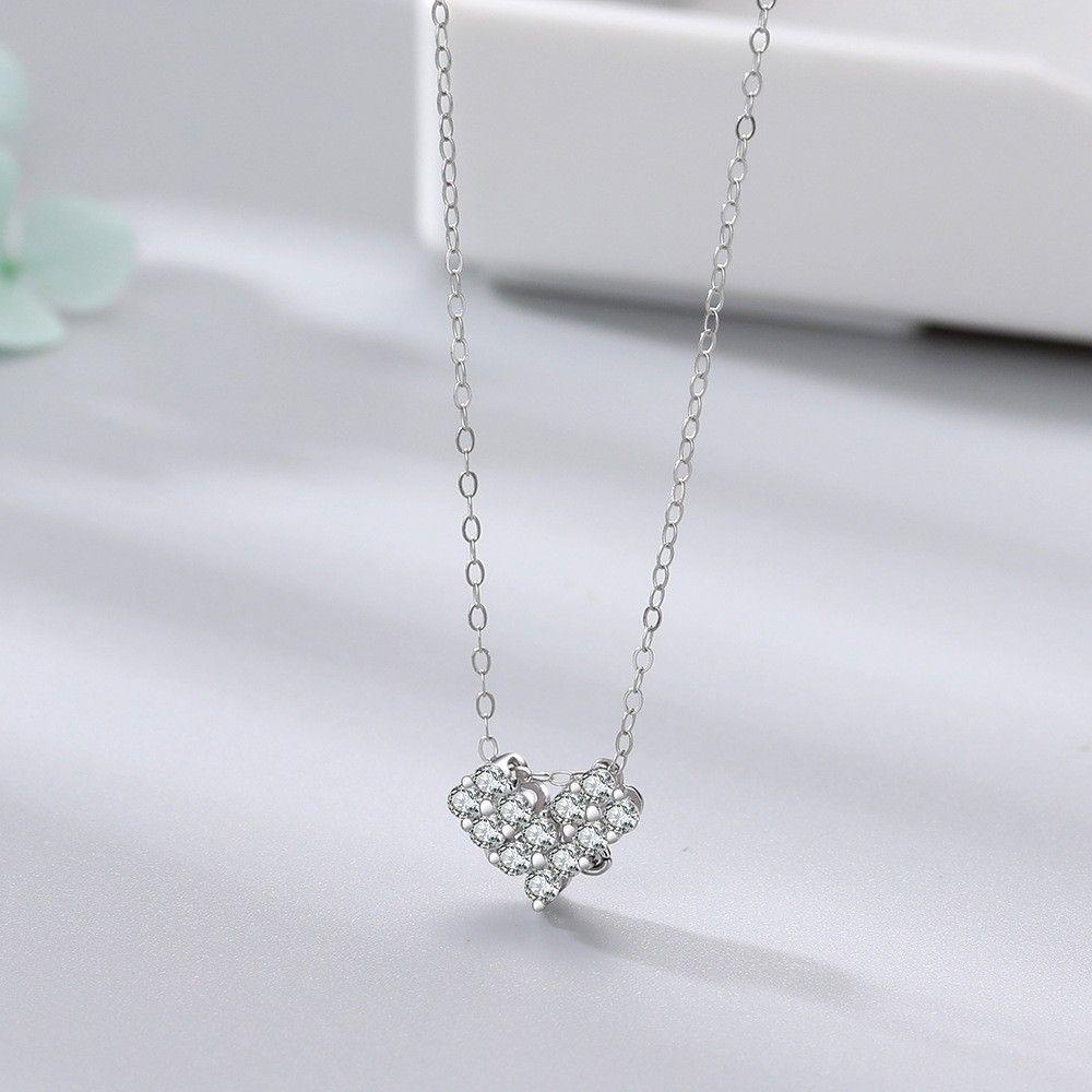 AROMA Vòng cổ Hai Mặt Hình Trái Tim Sang Trọng Cho Nữ Charms