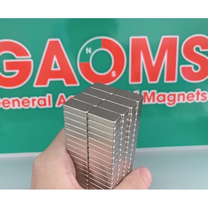 Nam châm siêu mạnh hình vuông GAOMS, các loại kích thước dày 5mm