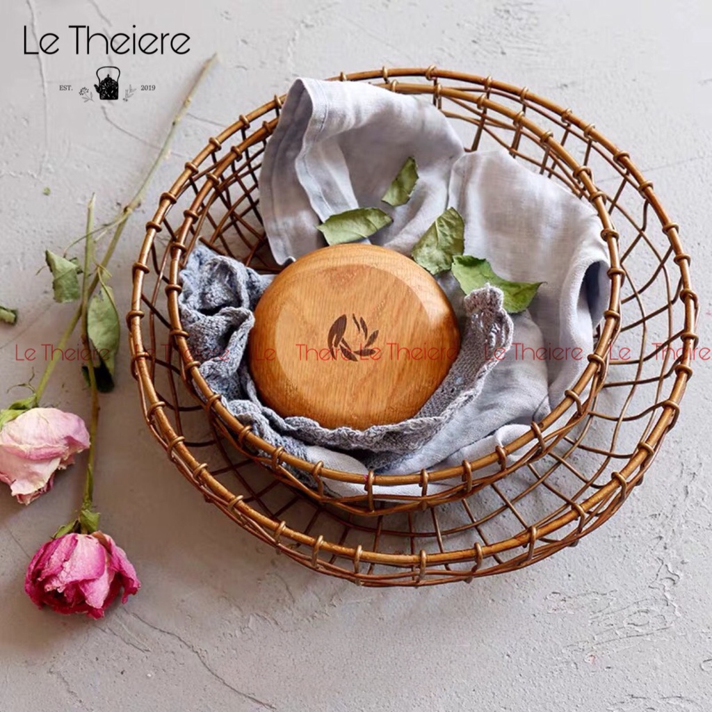 Rổ Sắt Decor Đựng Trái Cây Bánh Mỳ Hành Tỏi Vintage Châu Âu