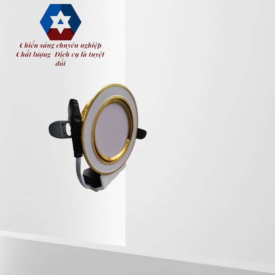Âm trần đúc hợp kim, SuperVilighting mã ATDHK-7w3m, Phi 90, AC 220. RA&gt;90 Chip lõi đồng, âm trần thạch cao, BH 24 tháng