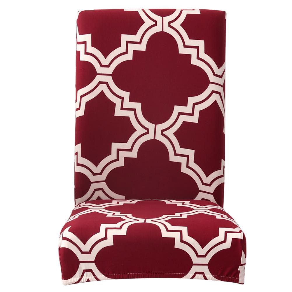 Áo phủ ghế tựa lưng chất vải co giãn họa tiết hình khối độc đáo