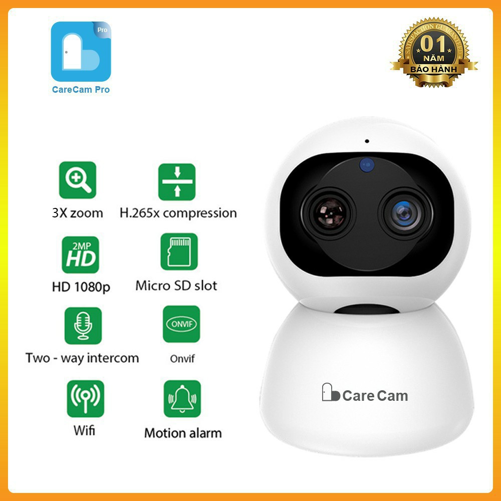 Camera Zoom 10X wifi CareCam hình ảnh sắc nét - Đàm thoại 2 chiều - Hồng ngoại xem đêm