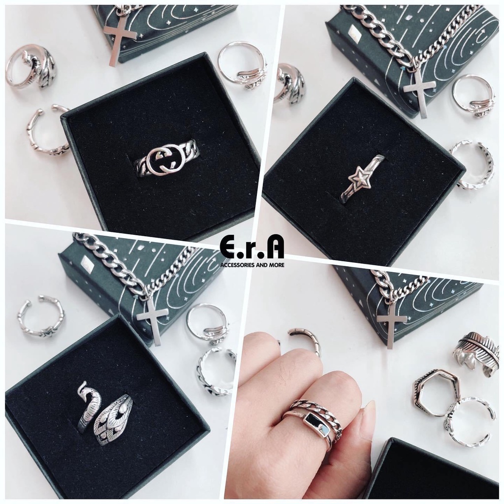 [Freesize] Nhẫn Nam/ Nữ Thiết Kế ERASHOP 076966 - Phong Cách Cá Tính Không Đính Đá Cực Cool Ngầu, Siêu Rẻ Đẹp